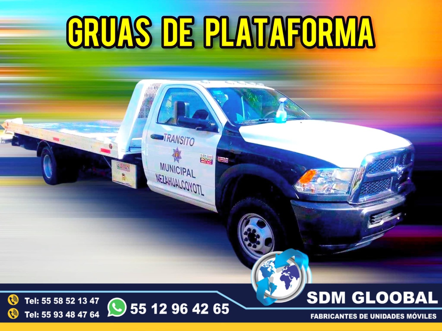 Fabricacion de Gruas de Plataforma para Transito Municipal y Estatal <br>