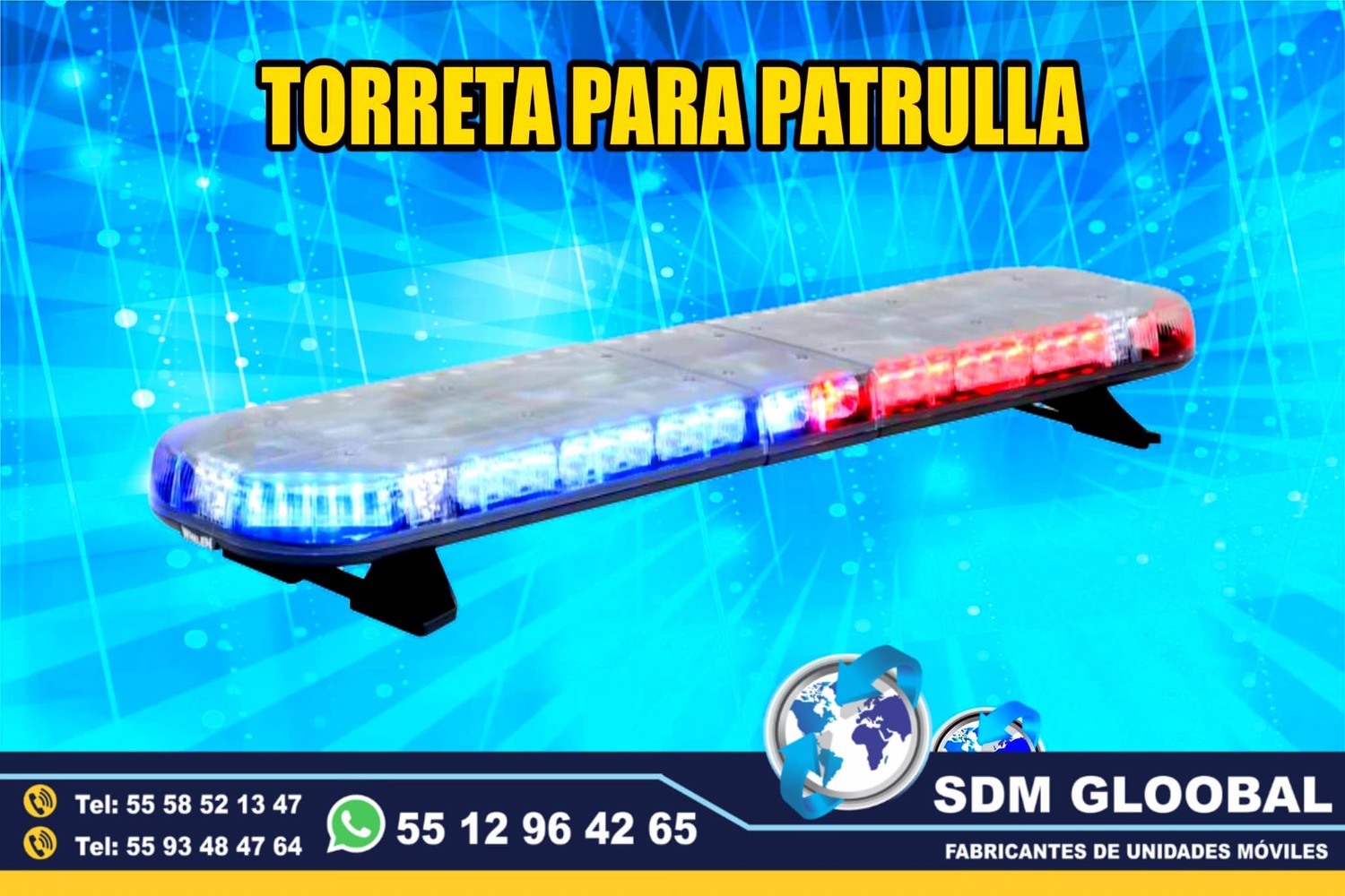 Venta de Torreta de Leds para patrullas color rojo azul Whelen <br>