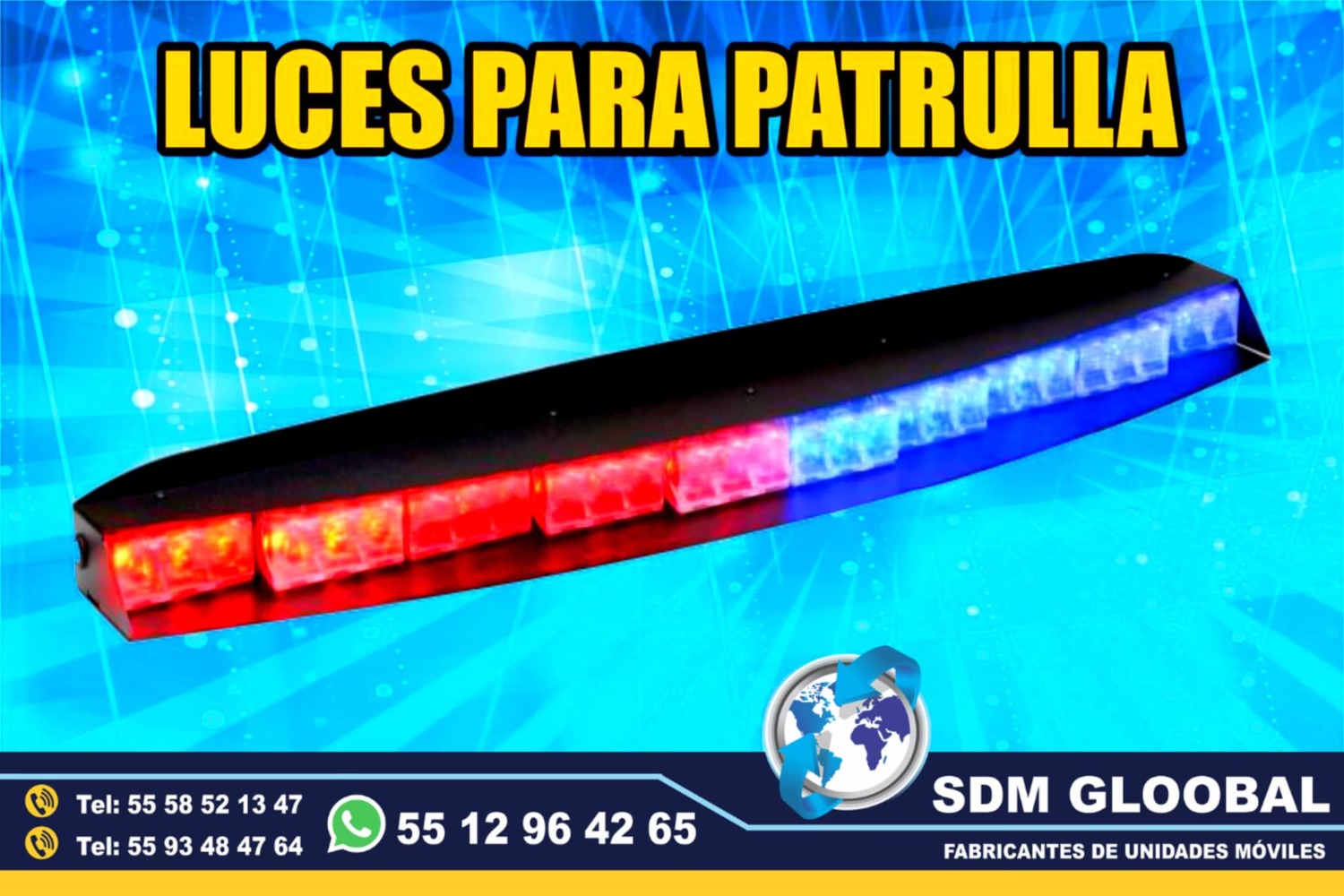 Venta de Barra de luces de leds, para patrullas pick up sedan<br>