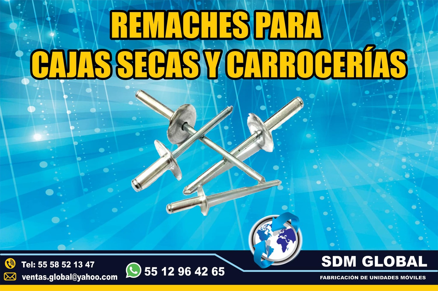 Remaches para cajas secas y uniades moviles
